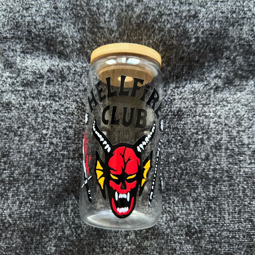 Stranger Things Hell Fire Club decal glass